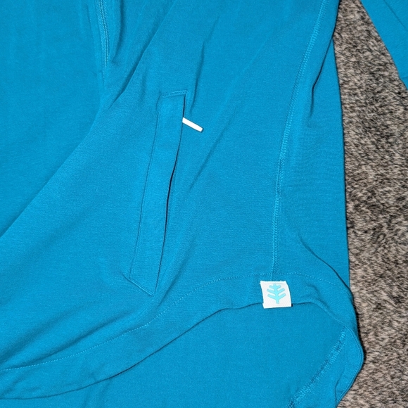 Coolibar Lumaleo Zip-Up Hoodie UPF Sun Protection Teal Blue Women's Small - Picture 9 of 11